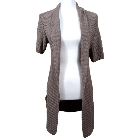 Abercrombie New York Womens Light Brown Short Sleeve Knit Sweater Size Small - Picture 1 of 8